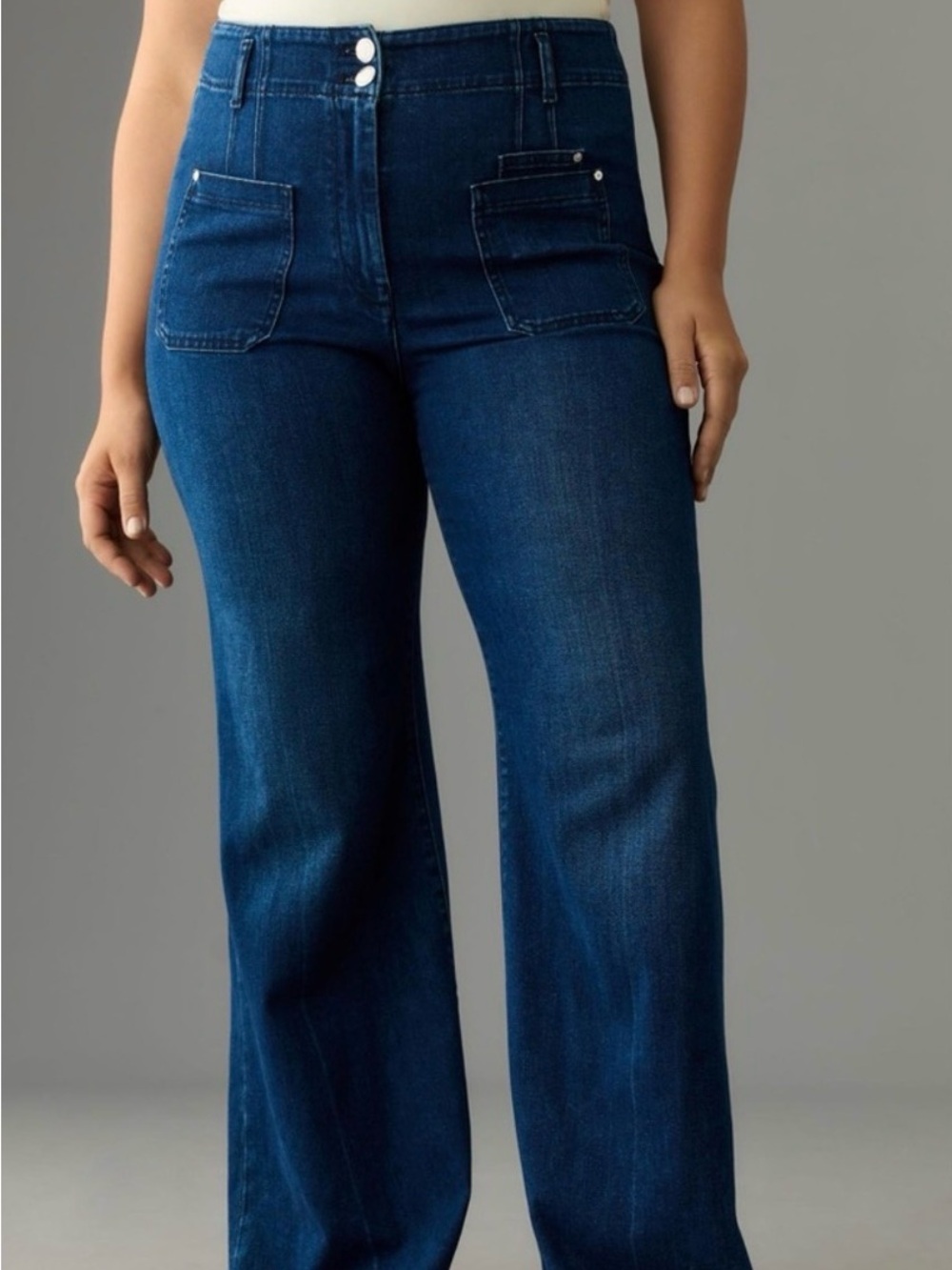 Maeve High rise wide leg frayed hem jean size 29